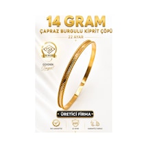 22 Ayar Tse Belgeli 14 Gram Çapraz Burgulu Kibrit Çöpü Ajda Altın Bilezik Gold İşçiliksiz