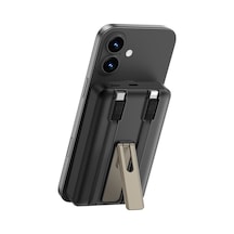 Wiwu Wi-p056 Taşınabilir Wireless Şarj Ve Pd Hızlı Şarj Özellikli Powerbank 15w 10000mah Siyah