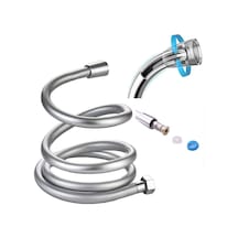 Fusty Gri Paslanmaz Kopmaz Patlamaz Kaliteli Pvc Duş Hortumu - Yüksek Kaliteli Lüx Duş Spirali - Tüm Duş Setleri/duş Başlıkları İle Uyumlu G1/2 - 150cm