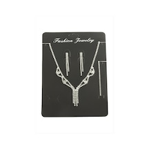 Sallantılı Taşlı Set Kolye Şeffaf 04576323