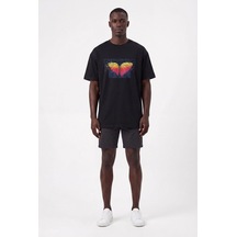 Blow Up Günlük Spor Tişört Kelebek Siyah Oversize 142438 SİYAH