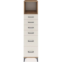 Kronos Dolap Tek Raflı 6 Çekmeceli 44x59x182 Çam-aytaşı Çam