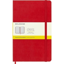 Moleskine Sert Kapak Defter Kırmızı Kareli - 13x21 - 0338
