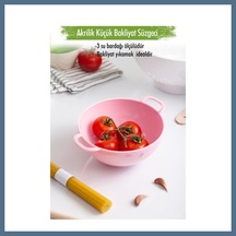 Buradabulabilirsin Akrilik Soft Pembe Mini Pirinç Süzgeçi & Bakliyat Süzgeçi 3 Su Bardağı Ölçülü Bbz