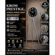 Krom Prestıge Aynalı Tripod 150 X 45 Cm Ayaklı Saat