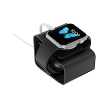 Apple Uyumlu  Watch Seri 6 40 Mm Için Alüminyum Şarj Standı - Siyah (473991014)