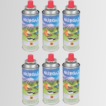 6 Adet Ng-207 220 Gram Valfli Tüp Kartuş Gaz Nurgaz Çok Renkli