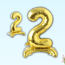 2 Rakam Ayaklı Folyo Balon. 65 CM - Altın