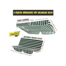 Viphomeconcept Gölgelikli 2 Kişilik Salıncak Minder Kılıfı (Süngersiz) Yeşil-Byz Yeşil