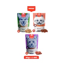 Wanpy Köpek Ödülü 3 Lü Set Ördek Fileto Dana Ciğeri Somon Dilimleri