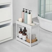 2 Katlı Antrasit Banyo Ve Mutfak Tezgah Üstü Düzenleyici Raf Çok Amaçlı Plastik Organizer, Baharatlık, Kozme Çok Renkli