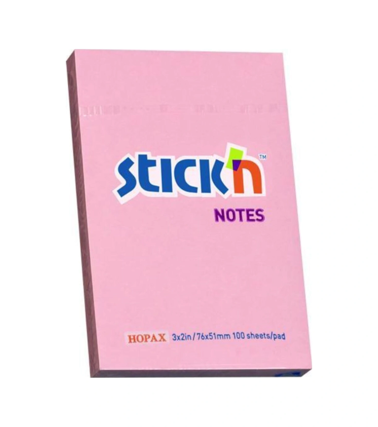 Stickn 76x51mm Yapışkanlı Not Kağıdı Pastel Pembe 100 Yaprak 12 Paket 21145