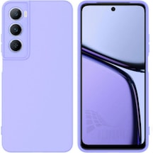 Realme C75 Uyumlu Silikon Kılıf - Kamera Korumalı Esnek Pastel Renk Kapak - Lila