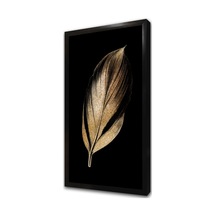 Siyah Altın Yaprak Çerçeveli Mdf Tablo-172166