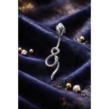 316l Cerrahi Çelik Göbek Piercing Zirkon Taşlı Sallantılı Kadın Piercing Paslanmaz Kararmaz Figürlü Fashion Özel Tasarım Göbek Piercing Modeli - 19 Gümüş