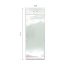 11X30 Sedefli Askılı Askı Kısmı Beyaz Bantlı Opp Parlak-Şeffa