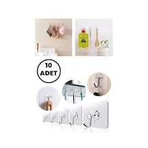 10 Adet Güçlü Yapışkanlı Şeffaf Duvar Askısı Suya Dayanıklı Banyo Şeffaf
