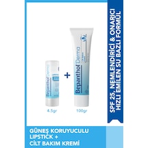 Bepanthol Derma Cilt Bakım Kremi 100 G + Lipstick Güneş Koruyucu Dudak Bakım Kremi 4.5 ML + Bel Çantası