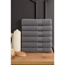 Blanc 6'lı 50x90cm El Yüz & Saç Havlusu Seti Havlu El Havlusu Banyo Havlusu I Çeyiz Havlusu - Antrasit