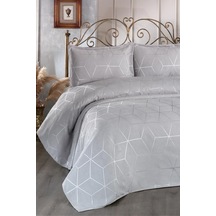 Çeyiz Diyarı Verona 3 Parça Çift Kişilik Yatak Örtüsü Gri Gri