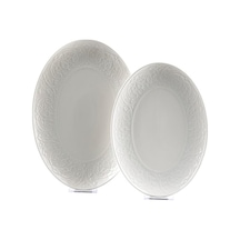Lucky Art Luckyart Vıctorıa Round New Bone 2Lı Oval Tabak Setı Lyan