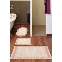 Eko Trend Djt 3 Lü Yıkanabilir Kaymaz Taban Banyo Paspas Seti 1376 Klasik Koyu Pembe