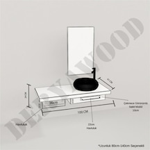 Deryawood  Genüs Ahşap Banyo Rafı 40*110*76 Açık Ceviz Çok Renkli