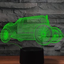 Goldenqian 3d Araba Gece Lambası Dekor Masa Danışma Optik Illusion Lambalar 7 Renk Değiştirme Işıkları Led Masa Lambası Noel Ev Aşk Doğum Günü Çocuk Çocuk Dekor Oyuncak Hediye 1ı71av Siyah