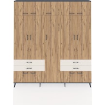Arges Dolap 12 Raflı 4 Çekmeceli 2 Askılı 220x30x243 Antrasit-çam/aytaşı Atlas Çam/aytası
