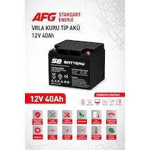 Sb Battery 12v 40ah Bakımsız Kuru Akü