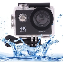 H9 4k Ultra Hd1080p 12mp 2 İnç Lcd Ekran Wifi Spor Kamerası, 170 Derece Geniş Açılı Lens, 30m Su Geçirmez Siyah
