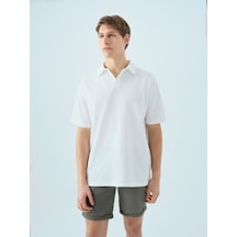 Relax Fit Erkek Polo K.kol Beyaz