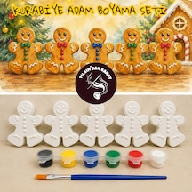 Kurabiye Adam Boyama Seti 5 Obje + 6 Renk Boya + 1 Fırça + Boyama Sertifikası