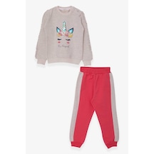 Breeze Kız Çocuk Eşofman Takımı Unicorn Bej Melanj (1.5-5 Yaş)