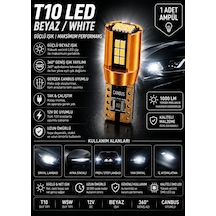 T10 W5w Led Beyaz Canbus Ampul 12v 360 Park Plaka Tavan İç Aydınlatma 1 Adet
