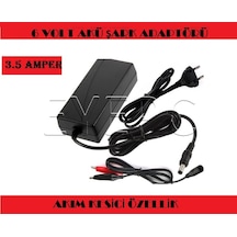 EYEPC 6 Volt 3.5 Amper Akü Şarj Cihazı Adaptörü Maşalı 6 Volt Şarj