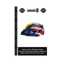 Delux Serisi Bisiklet Kaskı Alışveriş Koruyucu Başlık Hattrick Ks25 Helmet Kırmızı Mix Kask