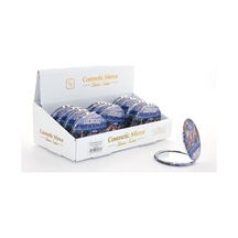 4 Adet Taşlı İstanbul Tasarımı El Aynası İnce Cep Aynası, 7x7 Cm, Dekoratif Tasarım, Hand Mirror, Compact Mirror Sarı