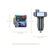 Honeybeeshop Araba Kablosuz Hızlı Şarj Cihazı Hd Ekranlı 54 Hızlı Şarj Usb Kart Desteği Eller Serbest Arama Çok Fonksiyonlu Otomotiv Aksesuarları