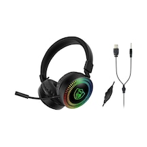 Gm-019 Akz 3d Oyuncu Kulaklığı Kablolu Işıklı Stereo Rgb Usb Işıklı Kablolu Oyuncu Prof Gamer