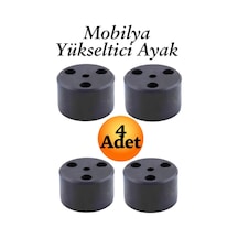 Capsule 3.7 Cm Siyah 4 Adet Mobilya Ayak Yükseltici Baza Ayağı Koltuk Kanepe Altı Puf Ayakları Siyah Siyah