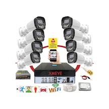 8 Li Araç Yüz Ve İnsan Tanımalı Hareket Algılayan 5 Mp Lens 4 Warm Led Gece Renkli Gösteren Güvenlik Kamera Seti Bs2304w
