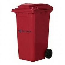 240 Litre Kırmızı Plastik Çöp Konteyneri Hey Çelik Pk - 095