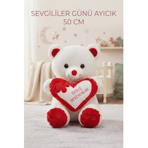 Kalpli Beyaz Peluş Ayı 50cm Sevimli Konforlu: Peluş Uyku Yastığı Ve Sarılma Arkadaşı Dekoratif Oyuncak