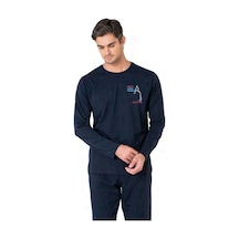 Pierre Cardin 6103 Erkek Lacivert Uzun Kollu Bisiklet Yaka Pijama Takımı-lacivert-xl Çok Renkli