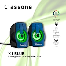 Classone X1 Blue  Rgb Gaming Hoparlör - Mavi