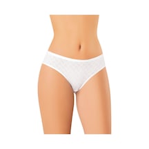Kota İç Giyim 6 Adet %100 Pamuklu Kalpli Kadın Bikini Külot Beyaz