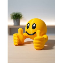 Emoji Tasarımlı Çift El Telefon Standı & Masaüstü Tutucu Sarı