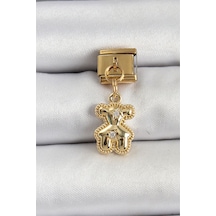316l Çelik Sallantılı Zirkon Taşlı Ayıcık Model Gold Renk Nomination Charm Diğer