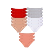 Royaleks 15 adet Süper Eko Set Likralı Kadın Slip Külot 520 RYL-EKO15040 Çok Renkli